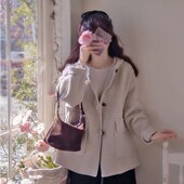 冬季 简单百搭保暖毛昵外套 甜美淑女气质优雅流行时尚 新款 韩国代购