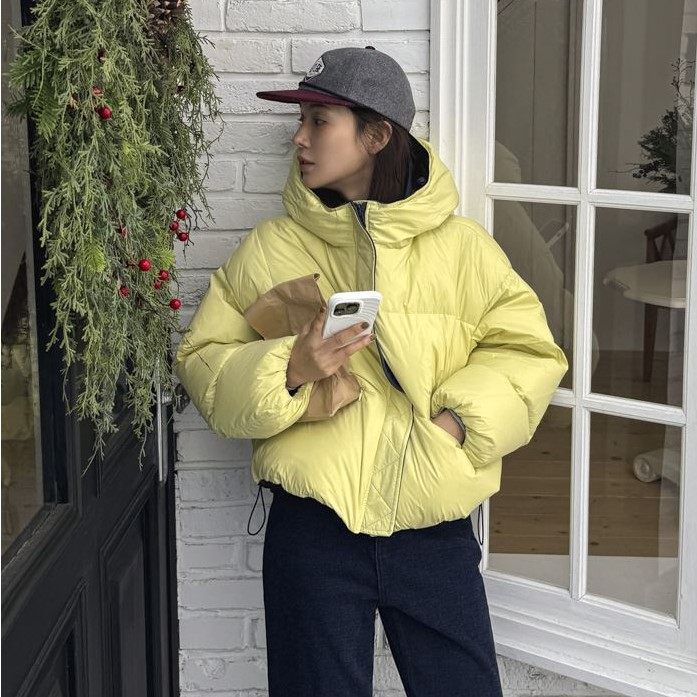 冬季新款韩国代购舒适百搭流行时尚保暖实用休闲风纯色连帽羽绒服