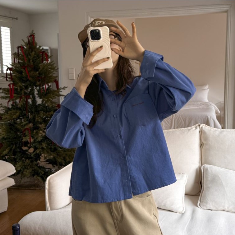 My girl秋冬新款韩国代购流行时尚舒适百搭显瘦休闲风长袖衬衫