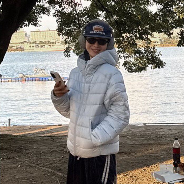 My girl秋冬新款韩国代购舒适百搭流行时尚显瘦简单连帽棉服外套