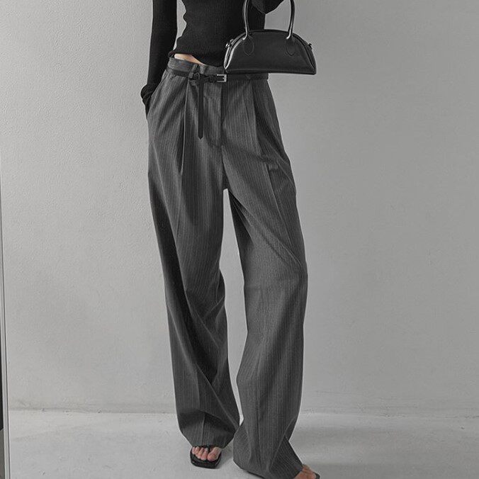 My girl春季新款韩国代购休闲简约流行时尚百搭舒适显瘦直筒长裤