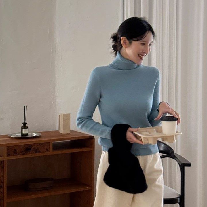 My girl冬季新款韩国代购流行时尚简单百搭休闲风保暖套头针织衫