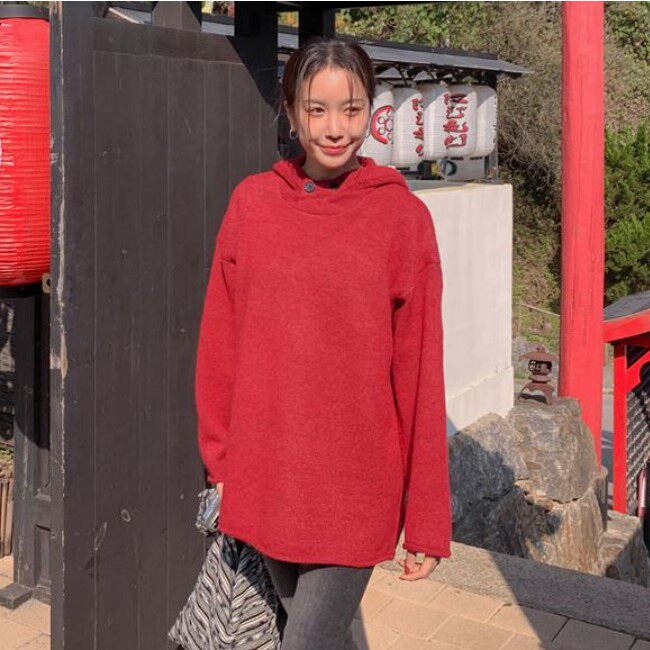 My girl秋冬新款韩国代购lylon流行时尚舒适显瘦中长款套头针织衫