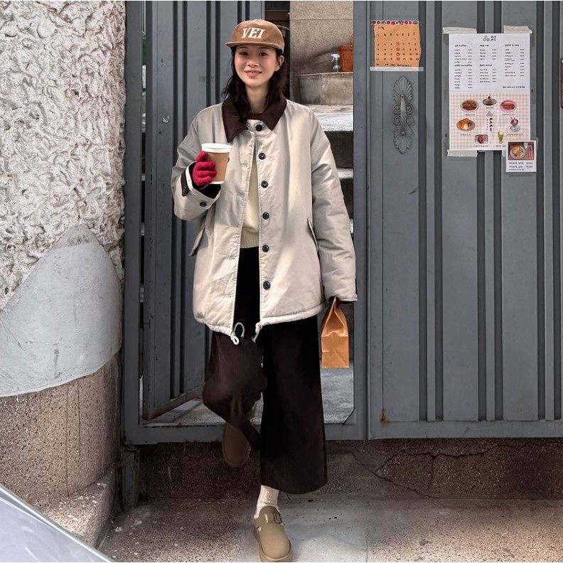 秋冬新款韩国代购简约流行百搭舒适时尚显瘦中长款毛绒绒保暖外套