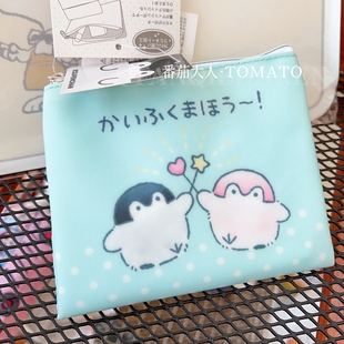 现货日本正能量企鹅限定可爱卡通多用途折叠口罩夹零钱包卡包