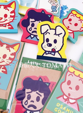 日本原田治osamu goods便利贴便签信纸女孩狗狗猫咪书写便签胶带