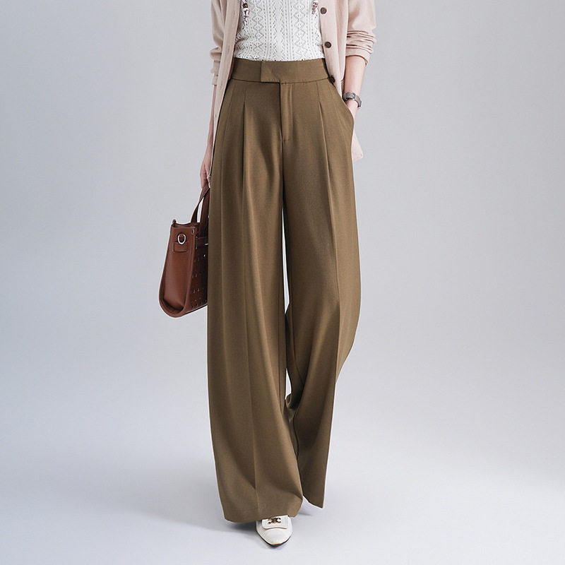 宾利酷堡女裤女2026夏季新款阔腿裤垂坠感高级感斜插口袋休闲裤子