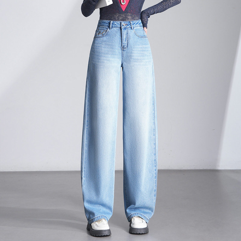 宾利酷堡女裤女时尚新款牛仔裤加绒不加绒直筒裤2026年新款阔腿裤