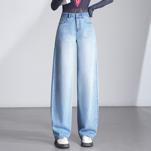 宾利酷堡女裤女时尚新款牛仔裤加绒不加绒直筒裤2026年新款阔腿裤