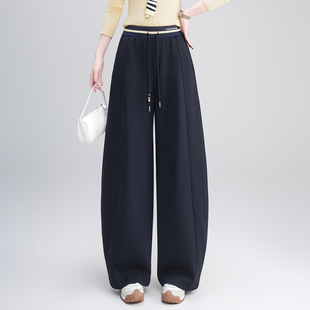 宾利酷堡女裤女2026春季新款百搭阔腿裤高腰显瘦松紧腰头休闲直筒