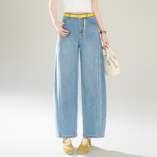 宾利酷堡女裤女潮流弯刀牛仔裤女2026春夏新款宽松垂坠感显瘦百搭