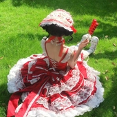 原创洛丽塔汉洋折衷帽波奈特BNT蕾丝蝴蝶结cla写真lolita草帽红色