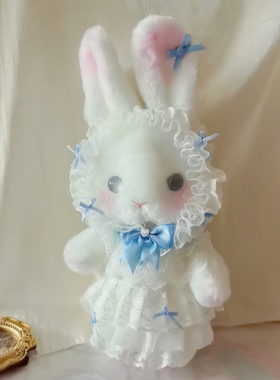 洛丽塔玩偶立耳玩偶 Lolita手作兔包蓝色斜跨手提可爱蝴蝶结礼物