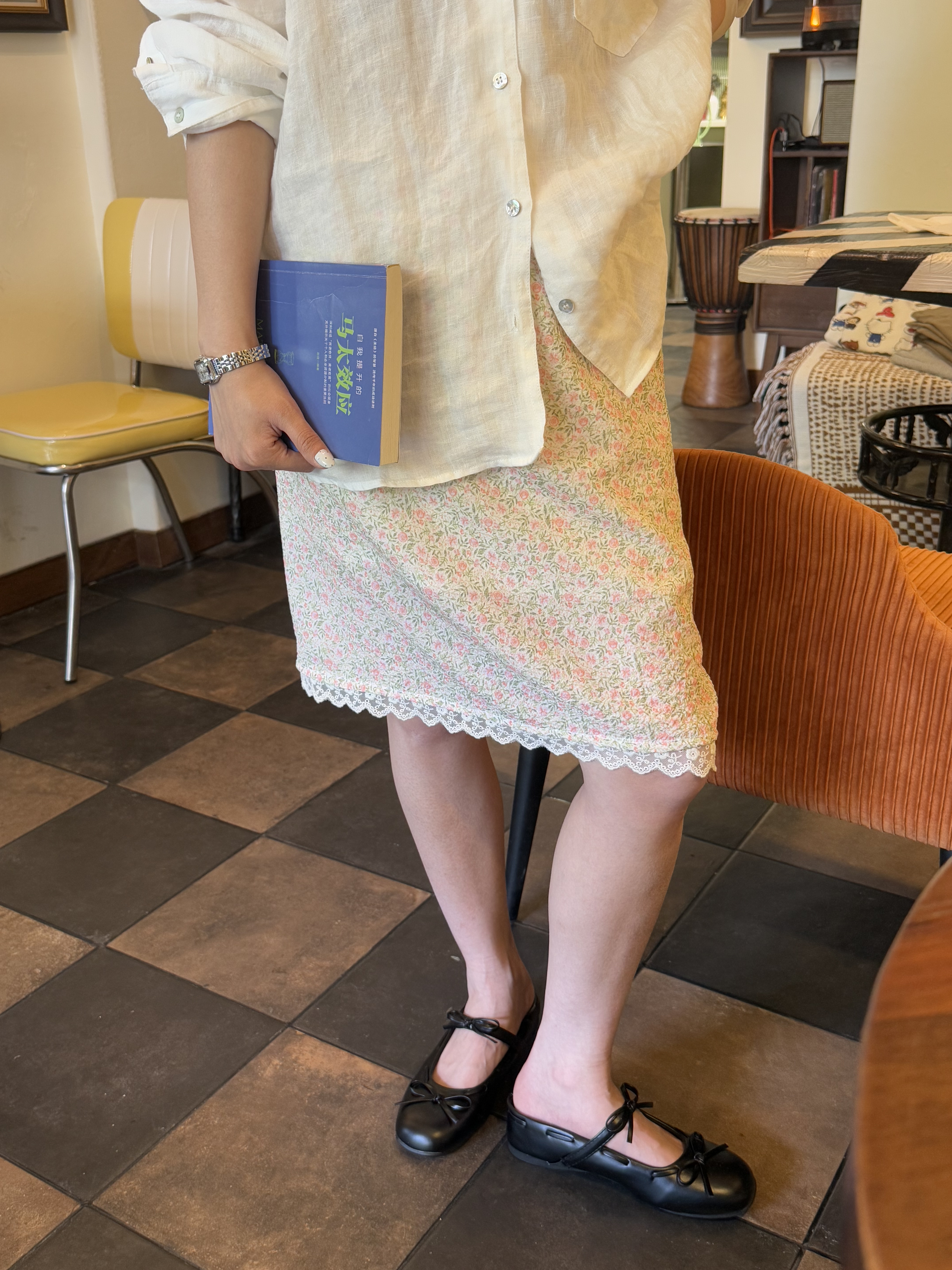 夏天碎花裙人手一件百搭不挑人显白松紧腰蕾丝拼接半身裙中裙女