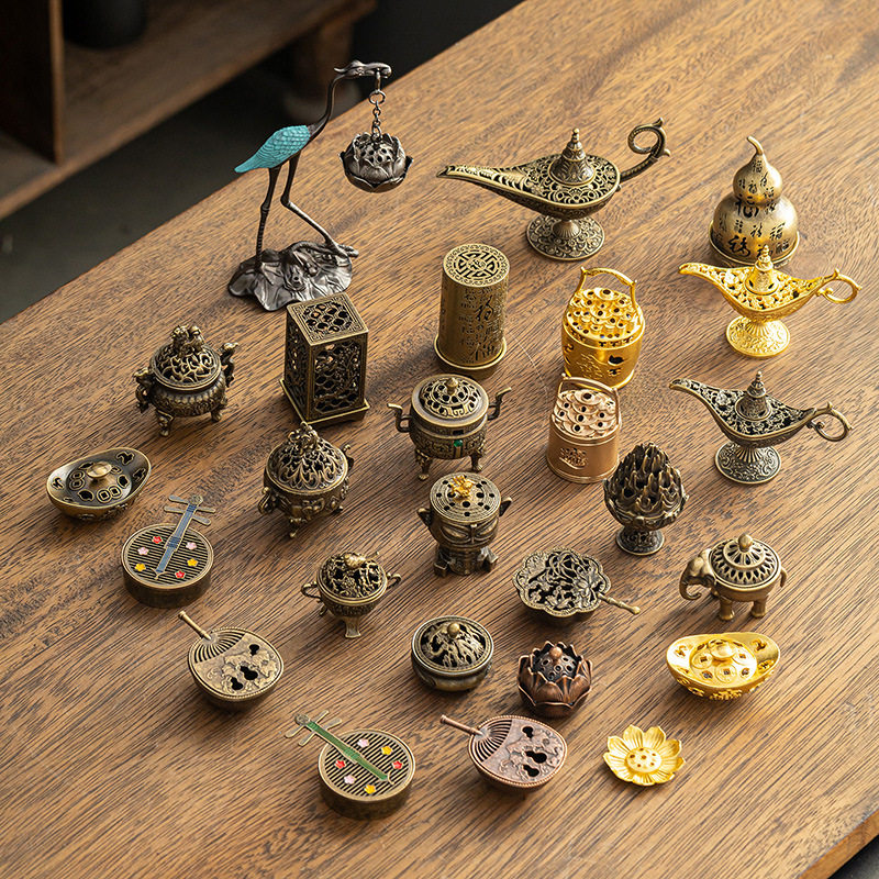 新中式铜合金香炉小祥云香薰炉仙鹤吊炉创意摆件家用香薰炉檀香炉,家居饰品,国学摆件,淘宝优惠券,粉丝福利购,淘宝优惠卷