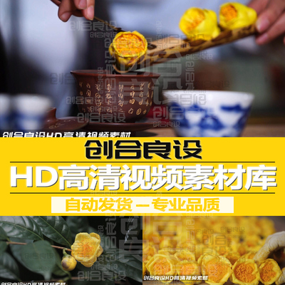 HD高清金花茶农民采摘冲泡全过程茶叶工厂加工制作PR视频剪辑素材