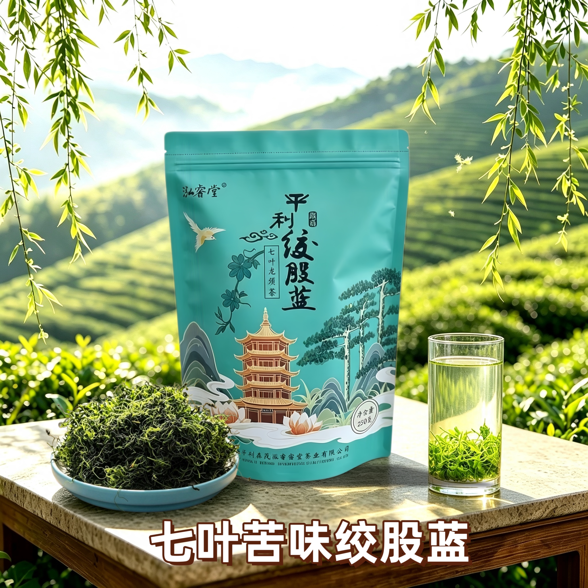 （厂家直销&middot;直击底价）500克平利绞股蓝野生七叶苦味嫩芽龙须茶