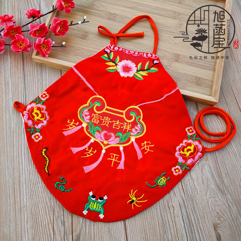 薄款婴儿肚兜小孩子护肚围红色