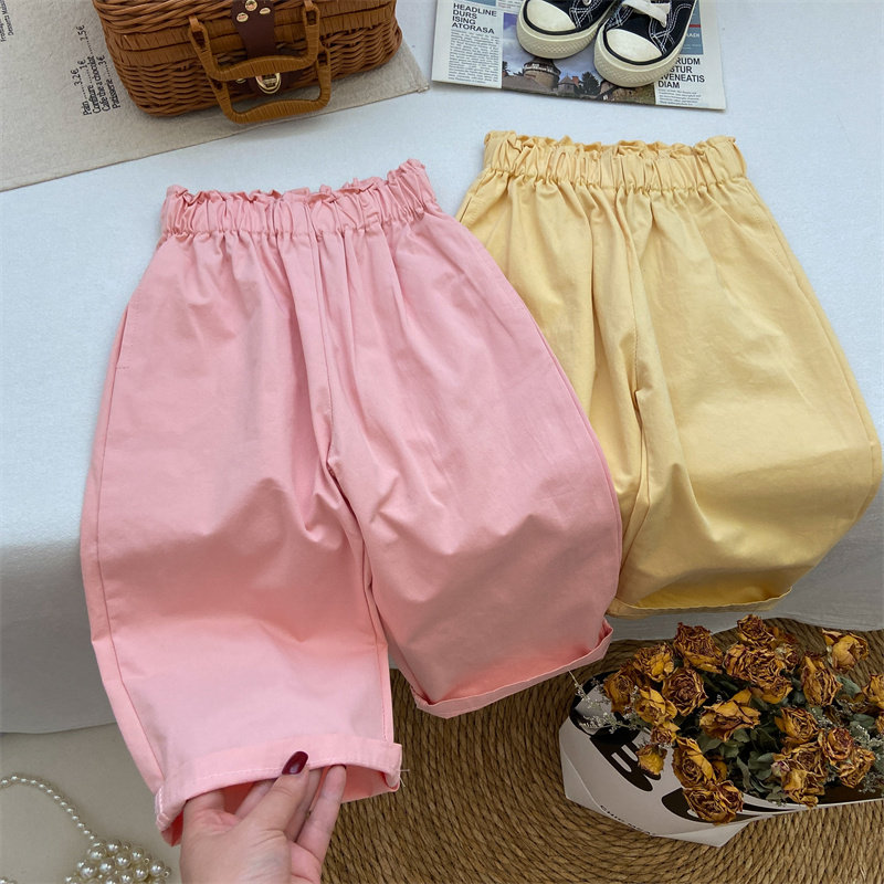 女童裤子夏季2026新款薄款防蚊裤夏天宽松高腰休闲长裤棉质花苞裤