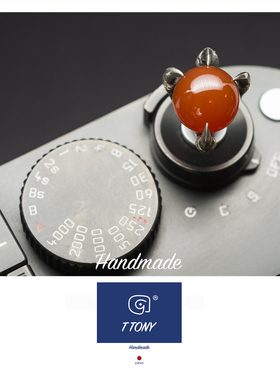 ttony925银苍穹之力红色珠子日本手工银饰快门按钮定制