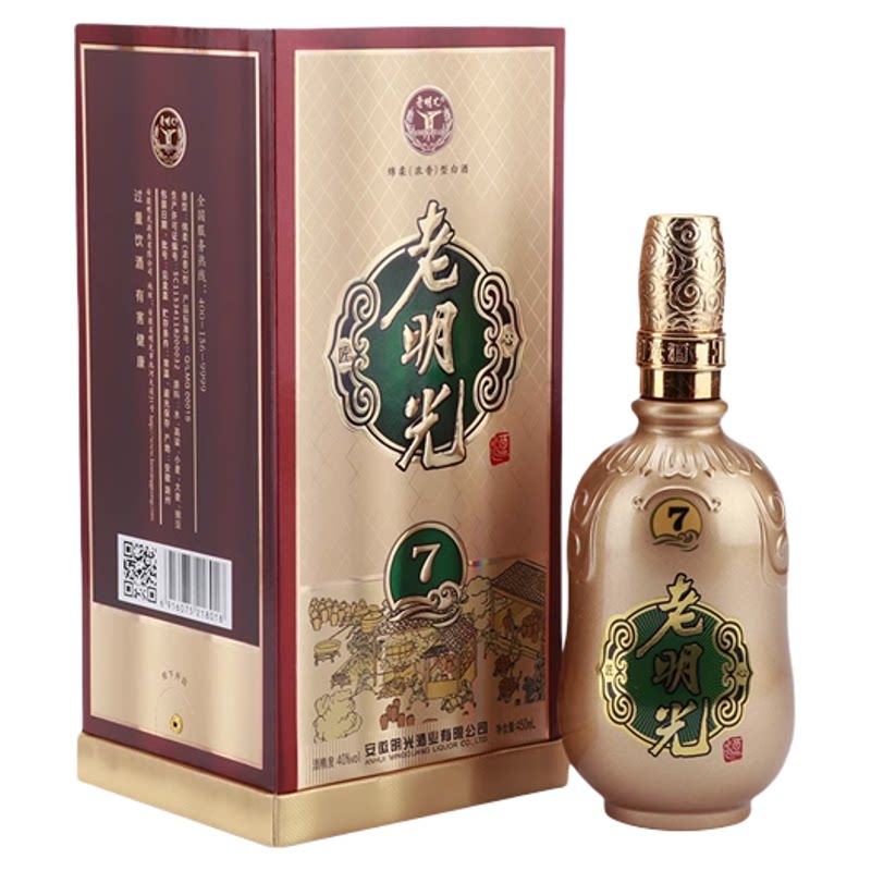 安徽白酒明光酒老明光绵柔七年40度整箱发货450ML*4 企业授权正品