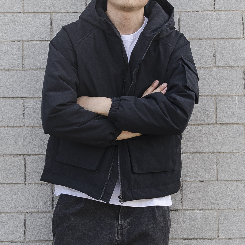 日系工装短款棉衣冬季