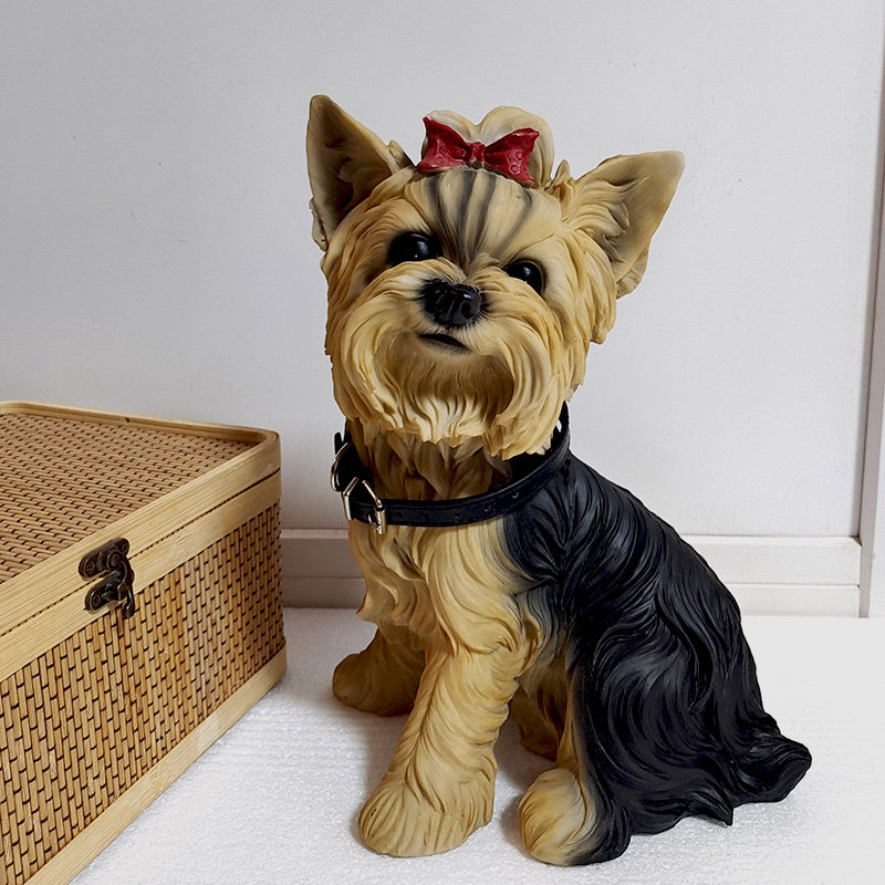 可爱宠物仿真狗模型家居装饰品树脂摆件手办小狗狗工艺品创意礼物