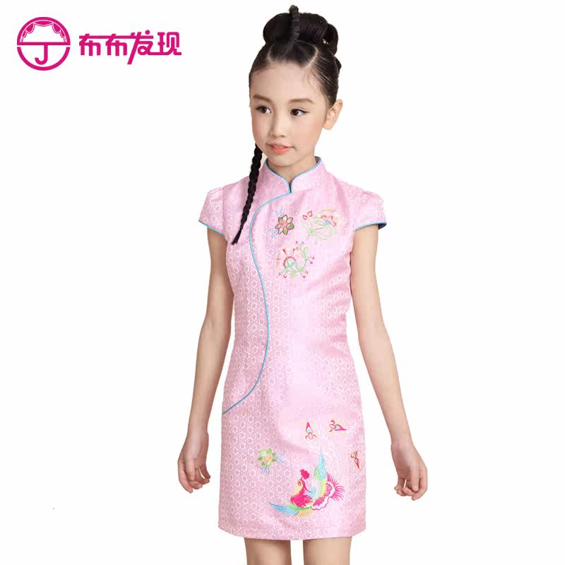 布布发现童装女童绣花旗袍夏季新旗袍