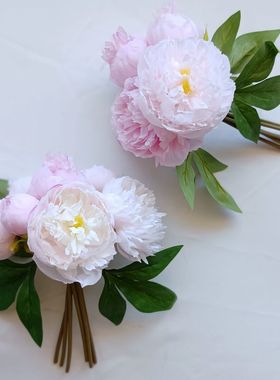 仿真花 芍药 把束粉紫色 高品质 绢花牡丹样板间 软装花艺 干花