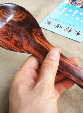 木檀世家海南黄花梨饭勺摆件 汤勺子手把件 海黄鬼脸工艺品木雕