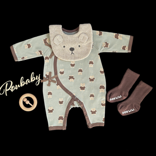 婴儿春秋连体衣小宝宝衣服新生儿无骨哈衣爬服纯棉a类四季家居服