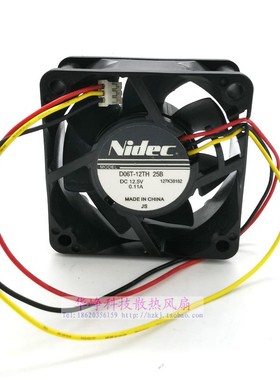 D06T-12TH 25B全新原装NIDEC6025 12.5V 0.11A散热风扇6CM3线