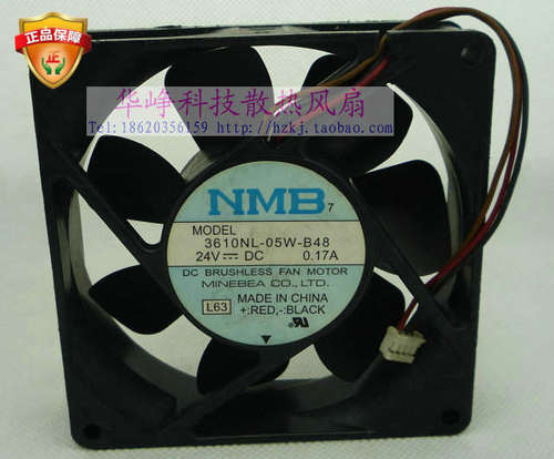 原装NMB 9225 DC24V 0.17A 3610NL-05W-B48 9cm 4线 散热风扇