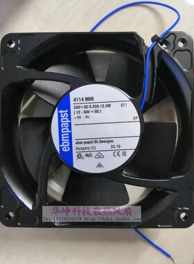 4114NHH德国EBMpapst耐高温散热风机12038 24v 12.5w发射机风扇