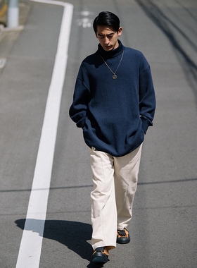 CITYDIVE Waffle Turtleneck 廓形重磅舒适百搭华夫格高领套头衫