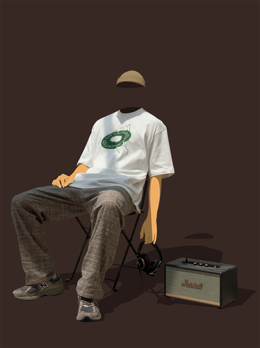CITYDIVE Discharge Printing T-Shirt 重磅廓形拔染印花复古小领