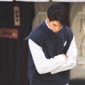 CITYDIVE 全棉珍珠编织复古套头背心 巴恩风穿搭 Indigo Washed