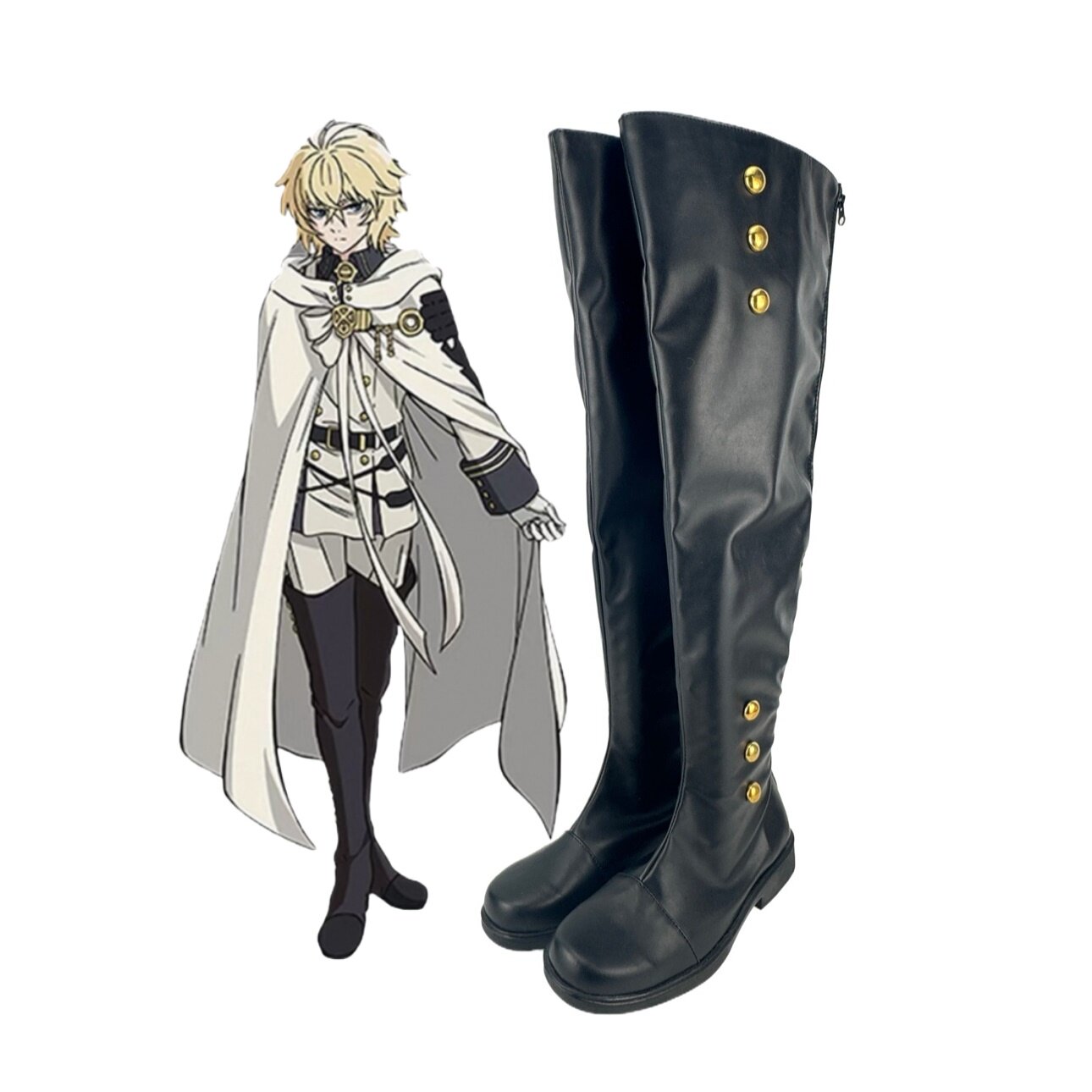 267终结的炽天使百夜米迦尔cos鞋子定制道具cosplay靴子来图定制