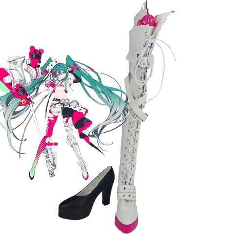 179赛车初音cos鞋定做cosplay靴子动漫游戏鞋定制