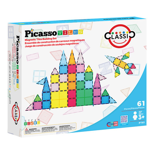 美国Picasso Tiles 经典款磁力片彩窗磁吸积木男女孩儿童益智玩具
