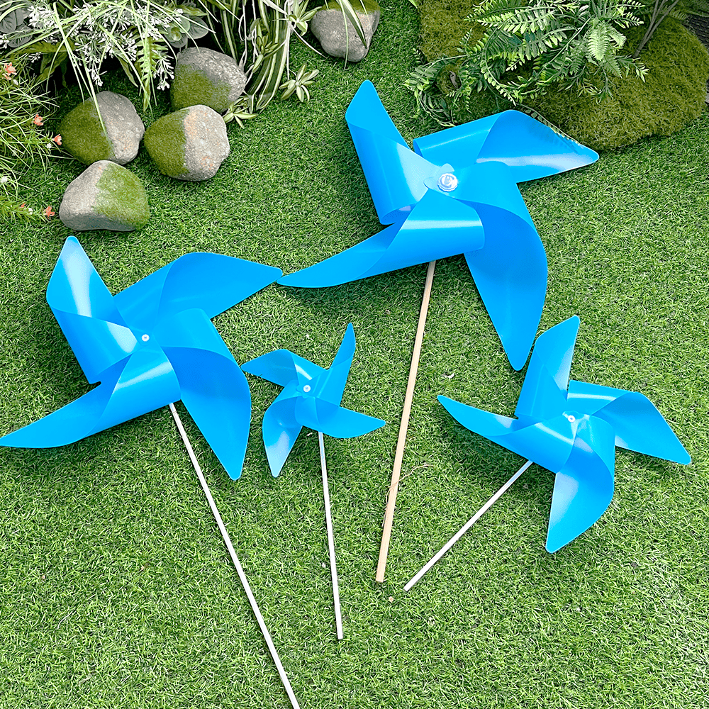 旋转四叶天蓝纯色风车大地推儿童玩具装饰塑料户外diy手工小玩具,玩具/童车/益智/积木/模型,风车,淘宝优惠券,粉丝福利购,淘宝优惠卷