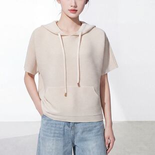 设计感大门连帽女款t恤衫东货源工厂韩国上衣褶皱卫衣女女装三宅