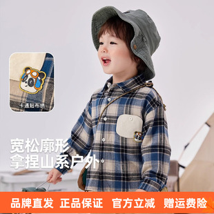 [100%纯棉]男童格子衫秋季儿童衬衫样衣宝宝上衣户外小童秋款童装
