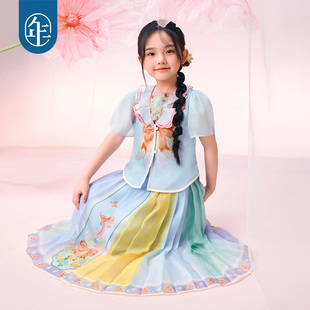 年衣童装女童新中式马面裙套装春夏新款古装儿童汉服唐装公主裙子