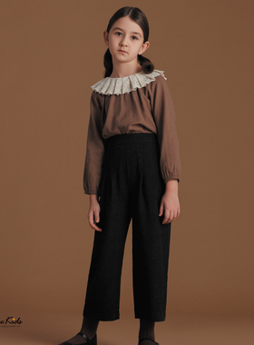 Shinyee▲minimom 儿童黑色直筒裤九分裤女童裤子