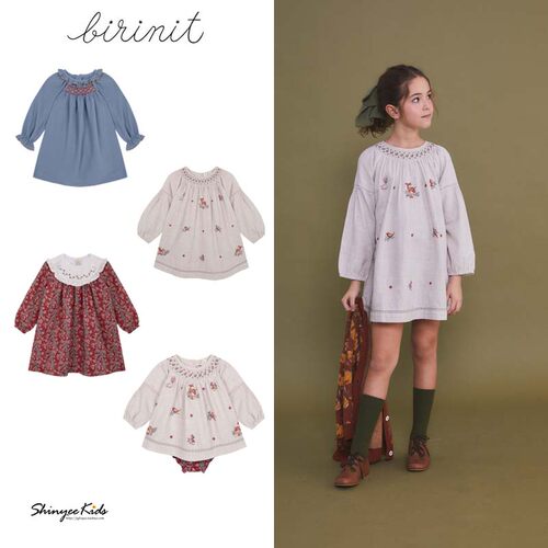 Shinyee▲birinit petit aw24女童甜美复古长袖连衣裙