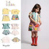 Shinyee 彩条半裙套装 tia ss24春夏短袖 T恤短裤 cibani 衬衫