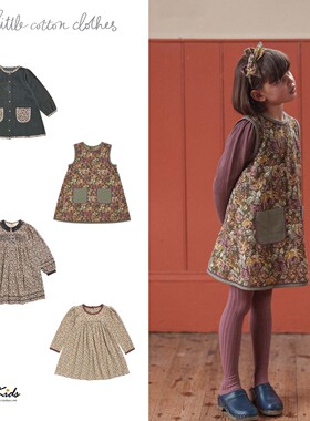 6ZShinyee▲little cotton clothes aw25女童复古连衣裙背心裙