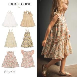 5ZShinyee▲louis louise ss24女童法式印花吊带裙连衣裙度假长裙