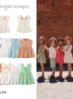 5ZShinyee▲gingersnaps SS25春夏女童甜美无袖吊带连衣裙背心裙